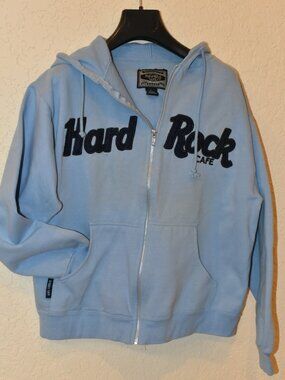 Vintage Hard Rock Cafe Baby Blue zip-up hoodie, Orlando - Size L